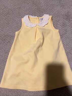 Janie and Jack Yellow A-Line Dress with White Eyelet Peter Pan Collar